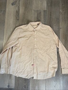 Italian Men's Long-Sleeve Dress Shirt in Light Beige 0784